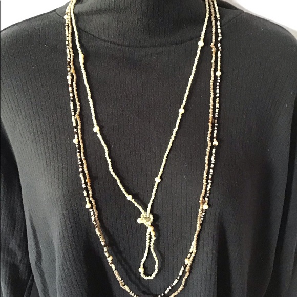 3 Strands 36” Adjustable Earth Tones Necklaces - Picture 3 of 4